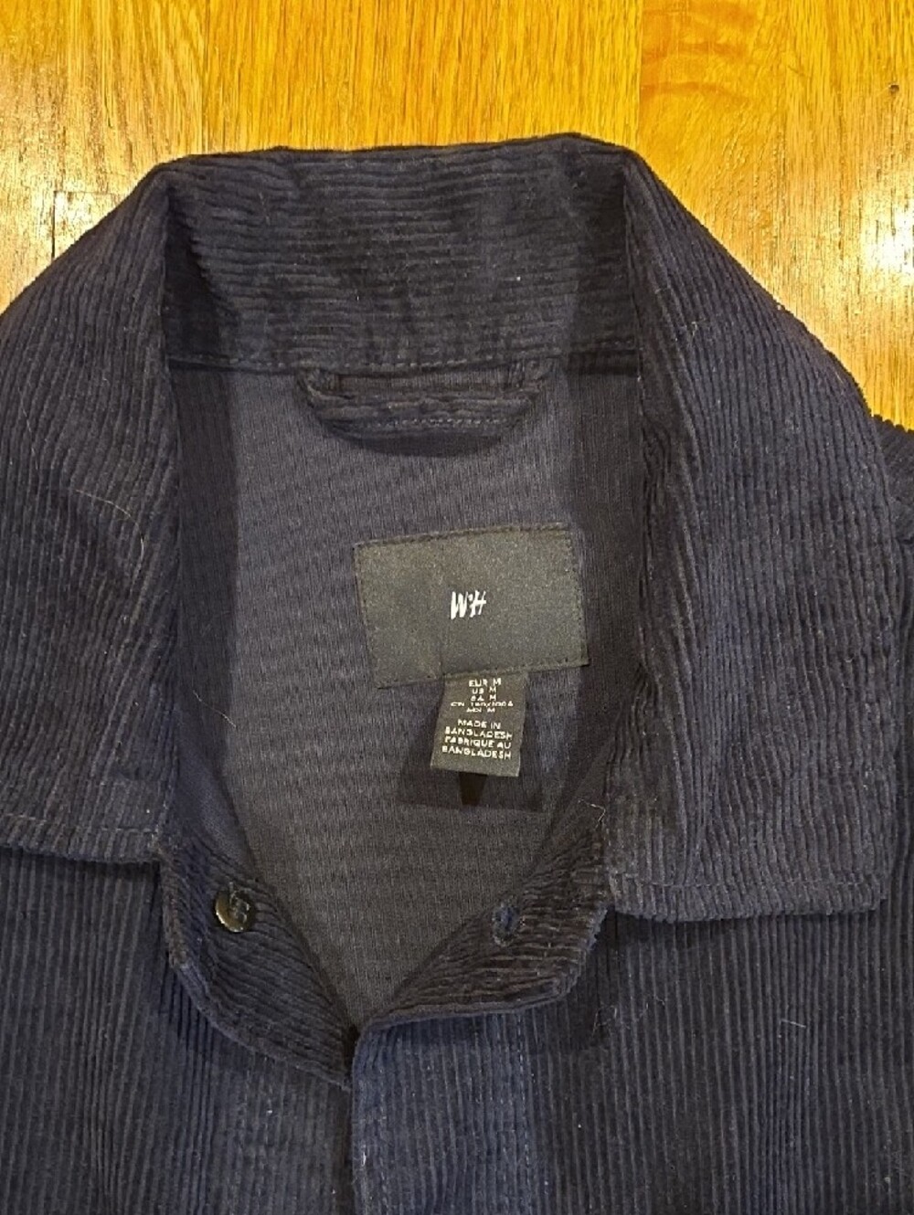 Men's Dark Navy Corduroy Shirt Jacket - Picture 2 of 5